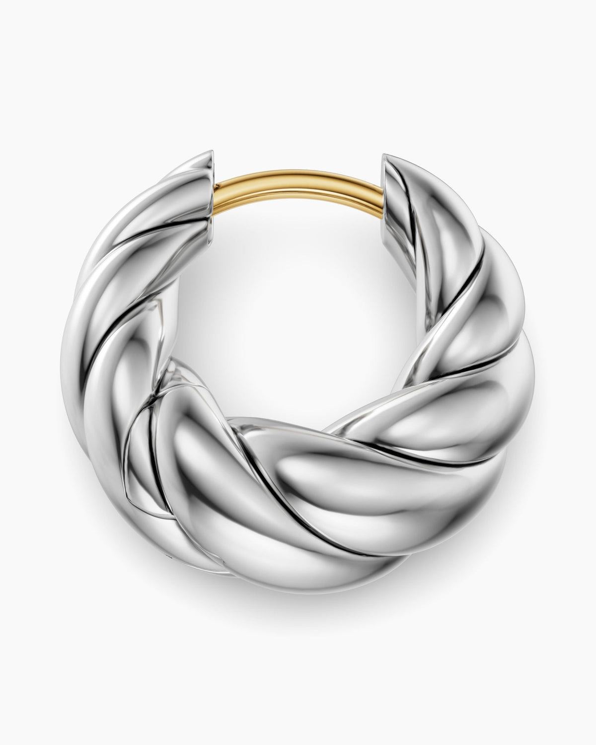 David Yurman Sculpted Cable Tapered Hoop Earrings in Sterling Silver, 15.7mm David Yurman Women’s