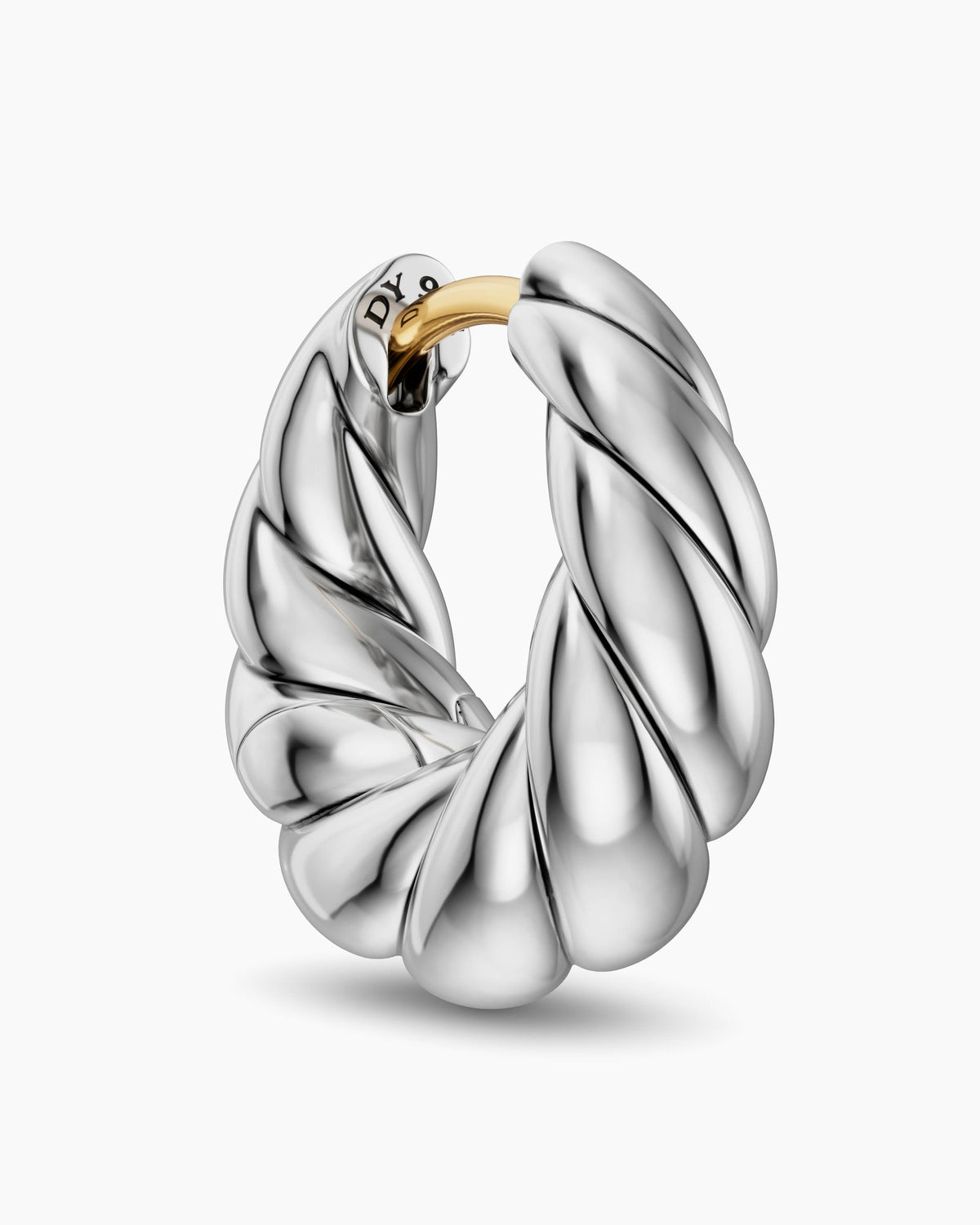 David Yurman Sculpted Cable Tapered Hoop Earrings in Sterling Silver, 15.7mm David Yurman Women’s