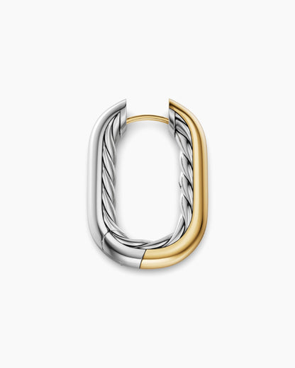 David Yurman DY Madison® Smooth Hoop Earrings in Sterling Silver with 14K Yellow Gold, 24.3mm David Yurman Women’s