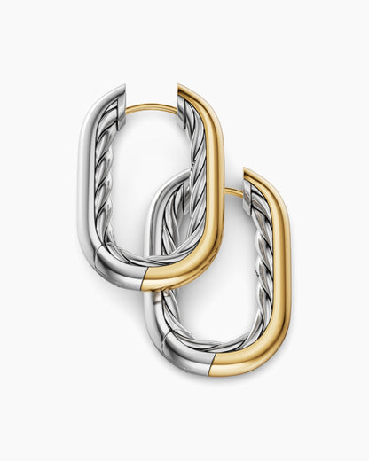 David Yurman DY Madison® Smooth Hoop Earrings in Sterling Silver with 14K Yellow Gold, 24.3mm David Yurman Women’s