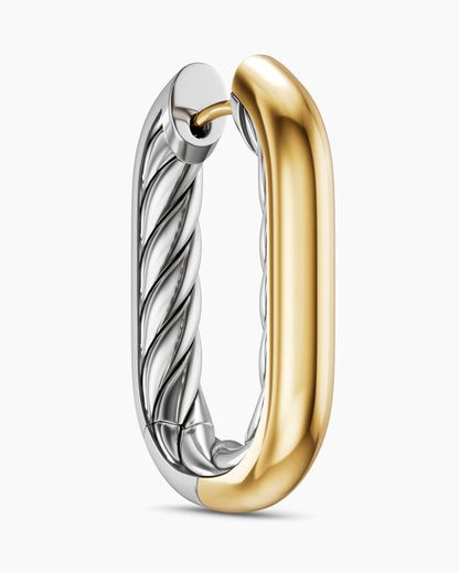 David Yurman DY Madison® Smooth Hoop Earrings in Sterling Silver with 14K Yellow Gold, 24.3mm David Yurman Women’s
