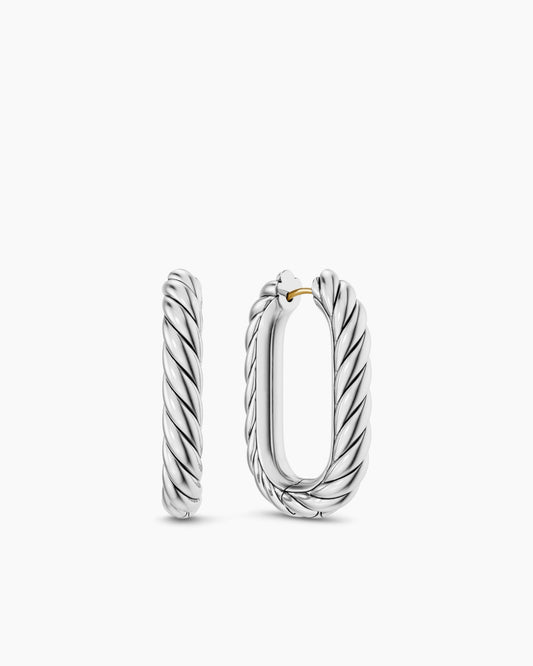 David Yurman DY Madison® Cable Hoop Earrings in Sterling Silver, 29.3mm David Yurman Women’s