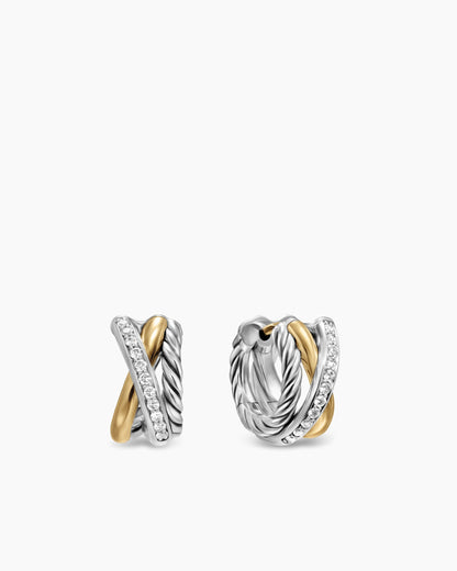David Yurman Crossover Three Row Huggie Hoop Earrings David Yurman Women’s