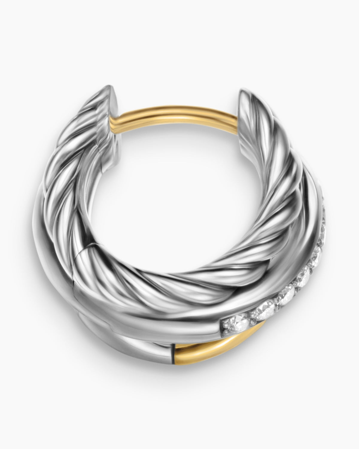 David Yurman Crossover Three Row Huggie Hoop Earrings David Yurman Women’s