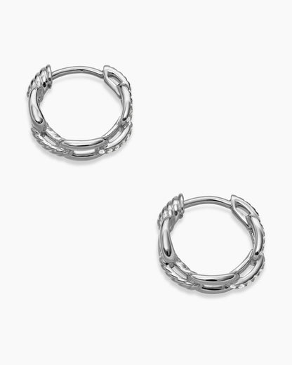David Yurman Stax Chain Link Huggie Hoop Earrings David Yurman Women’s
