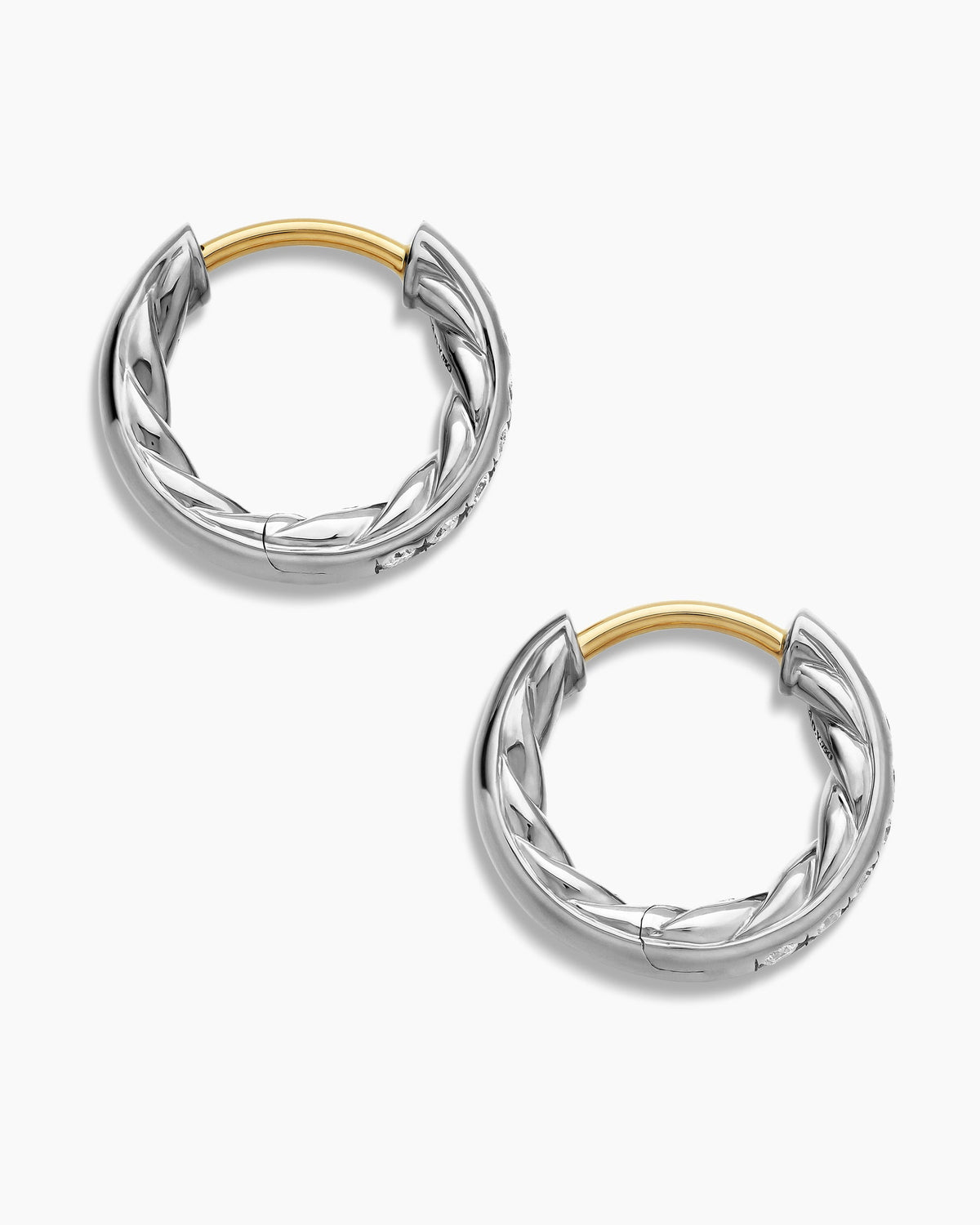 David Yurman Pavé Huggie Hoop Earrings David Yurman Women’s