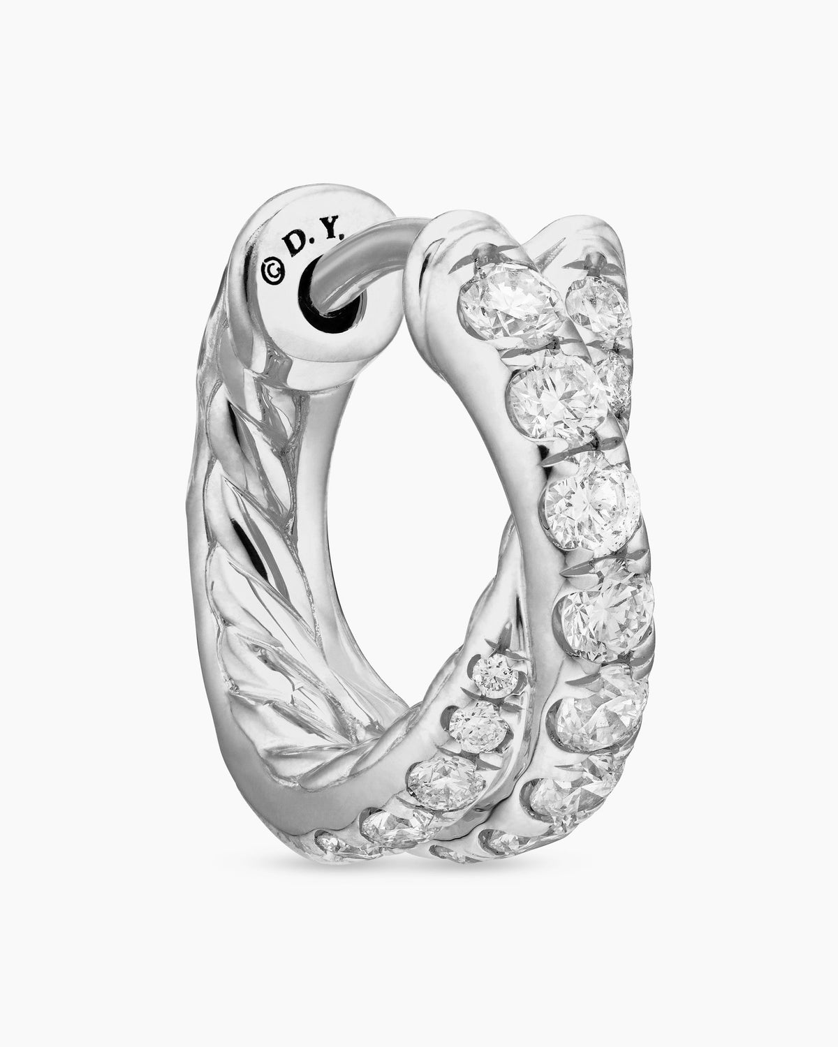 David Yurman Pavé Crossover Hoop Earrings David Yurman Women’s