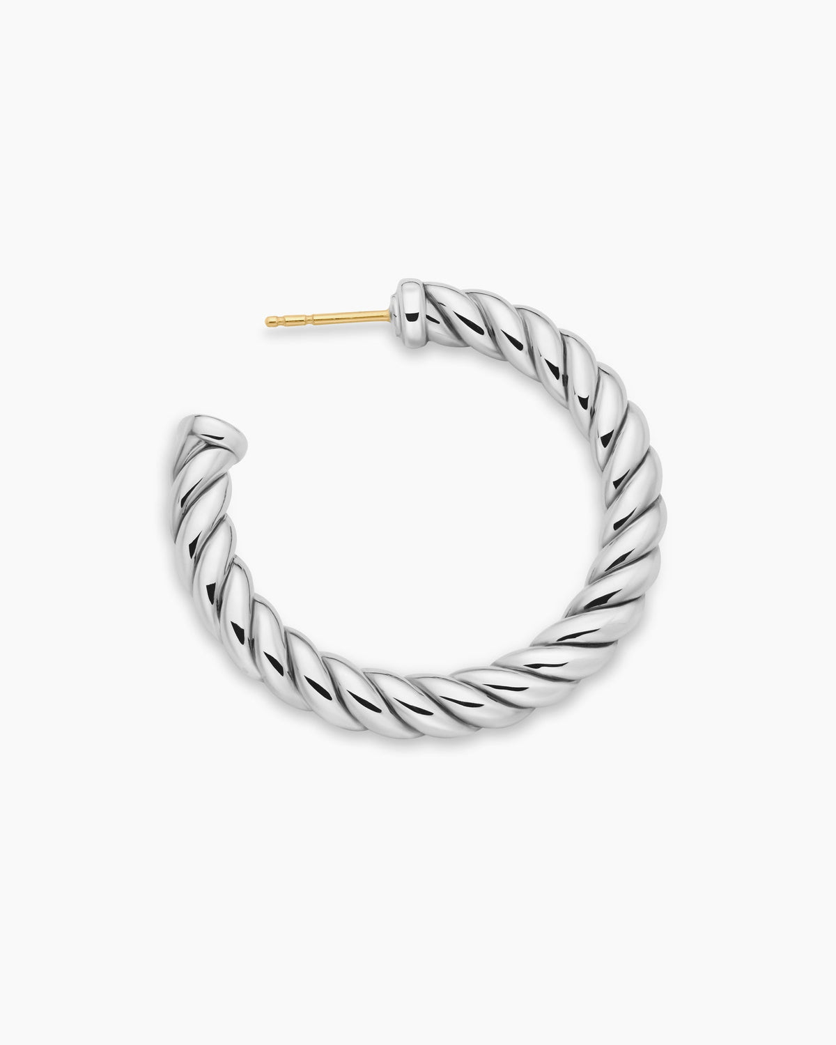 David Yurman Sculpted Cable Hoop Earrings in Sterling Silver, 40mm David Yurman Women’s
