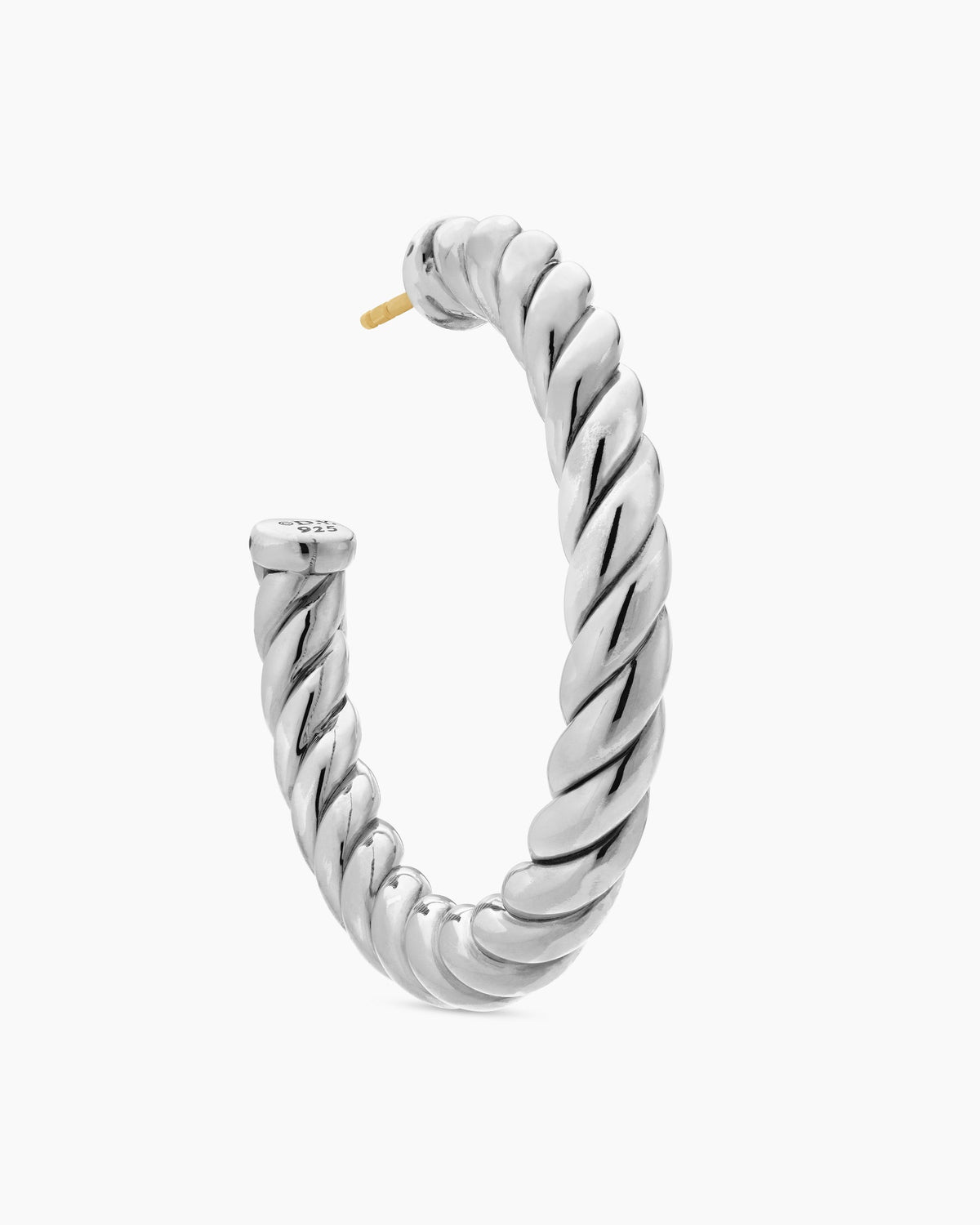 David Yurman Sculpted Cable Hoop Earrings in Sterling Silver, 40mm David Yurman Women’s