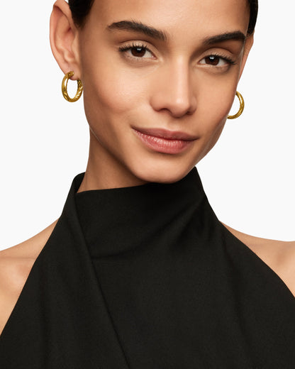 David Yurman DY Mercer® Hoop Earrings in 18K Yellow Gold, 25.4mm David Yurman Women’s
