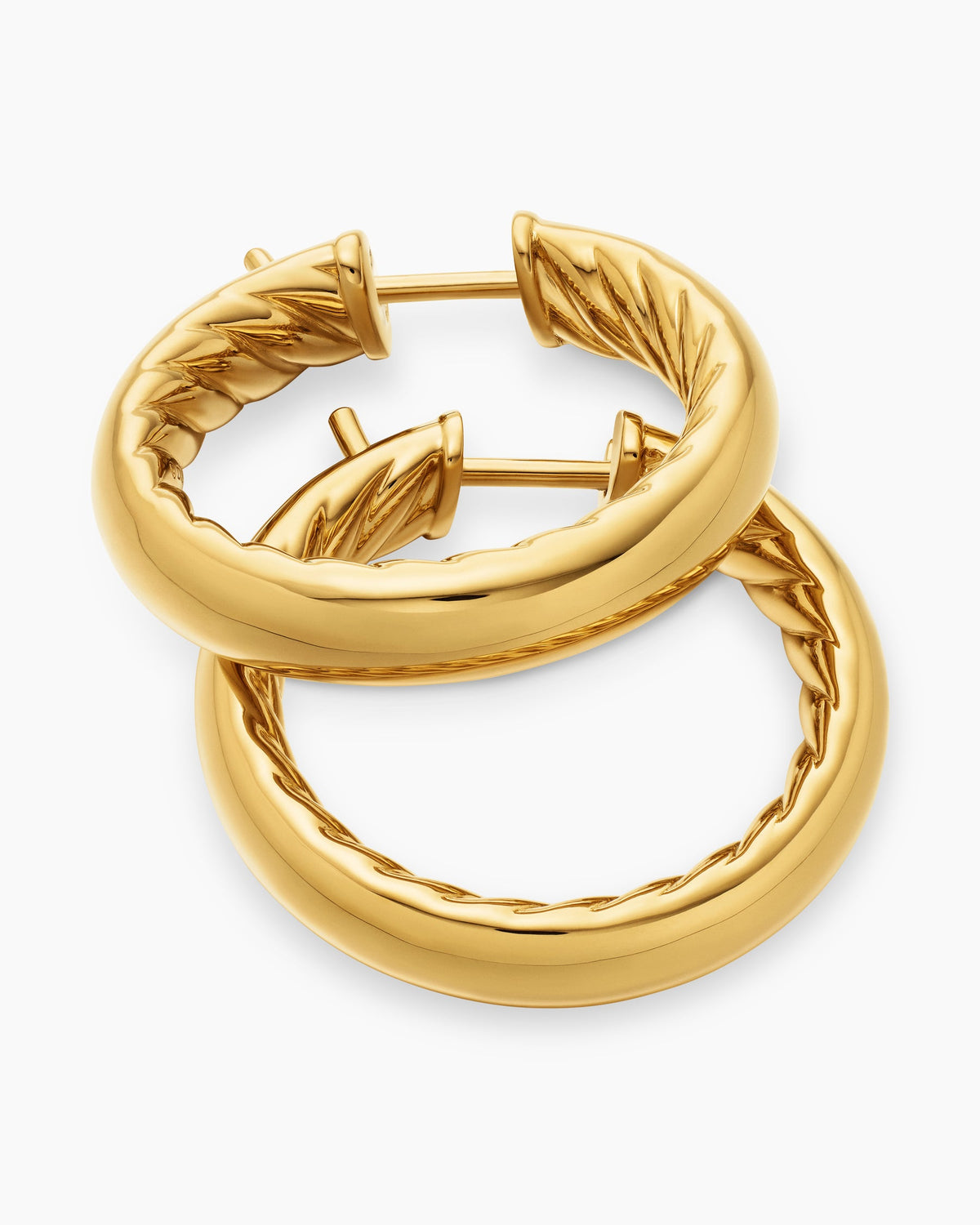 David Yurman DY Mercer® Hoop Earrings in 18K Yellow Gold, 25.4mm David Yurman Women’s
