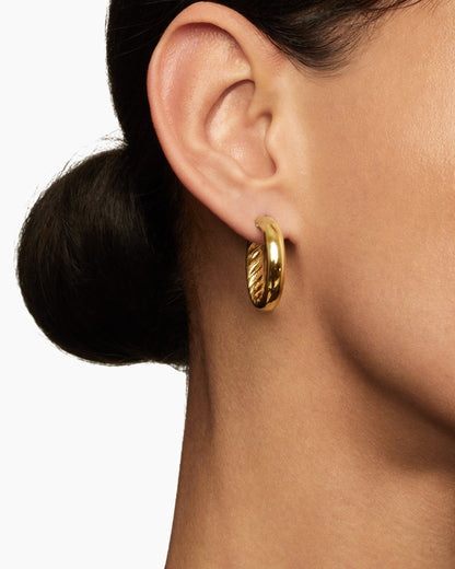 David Yurman DY Mercer® Hoop Earrings in 18K Yellow Gold, 25.4mm David Yurman Women’s
