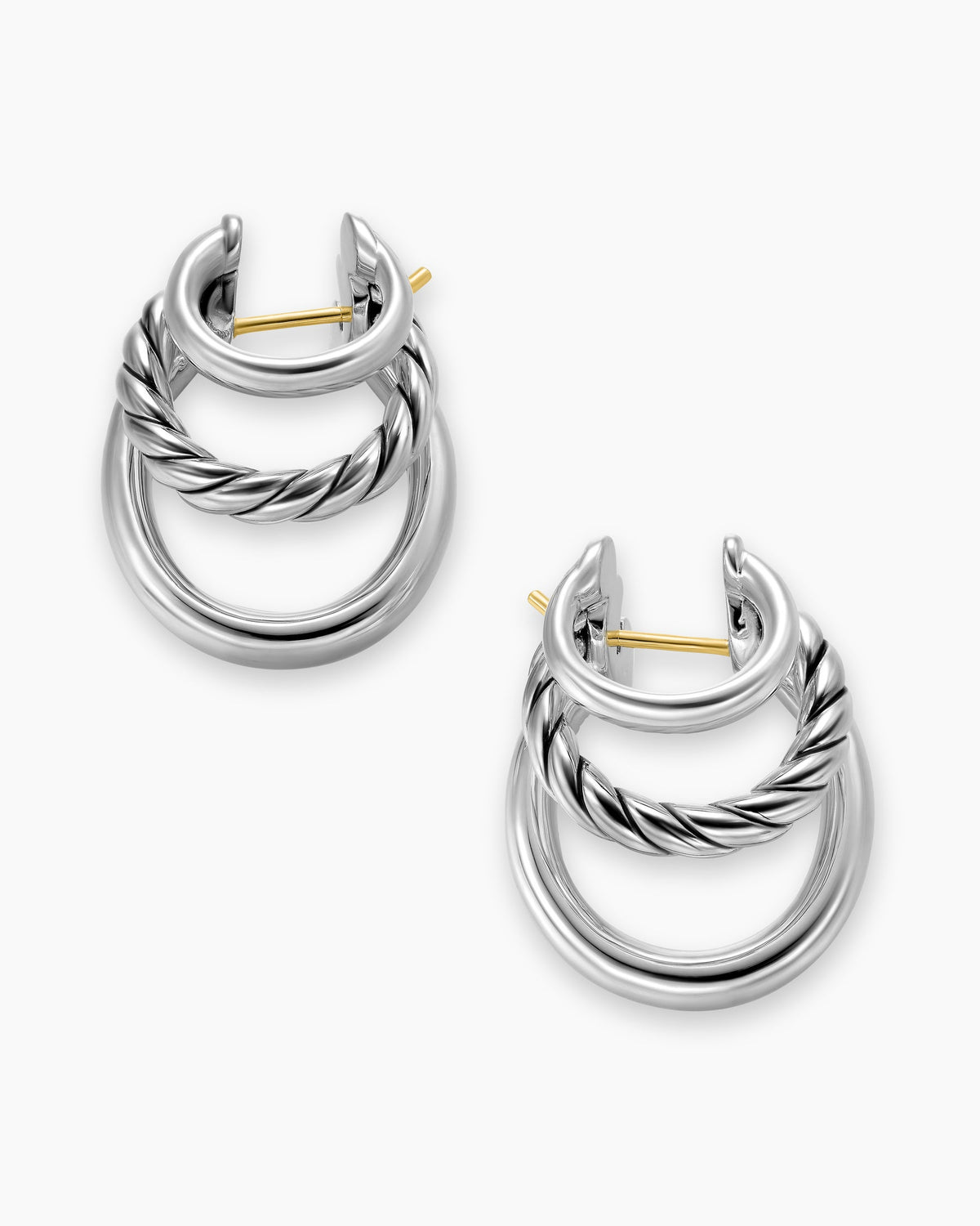 David Yurman DY Mercer Three Row Hoop Earrings David Yurman Women’s