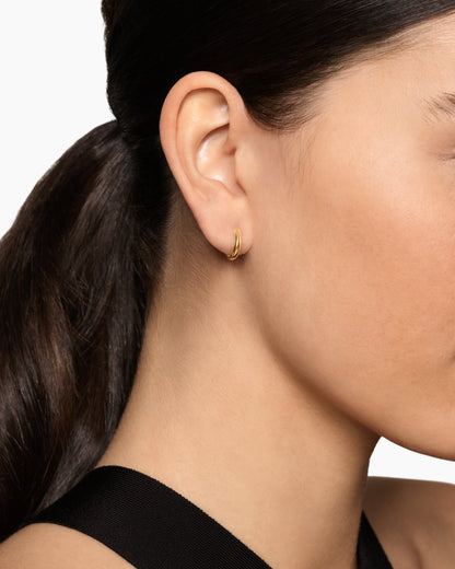 David Yurman DY Mercer® Huggie Hoop Earrings in 18K Yellow Gold, 12mm David Yurman Women’s