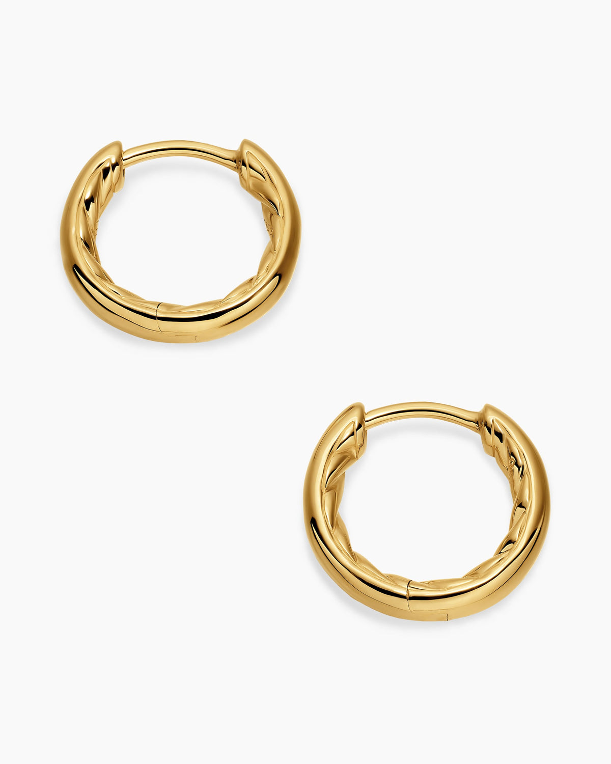 David Yurman DY Mercer® Huggie Hoop Earrings in 18K Yellow Gold, 12mm David Yurman Women’s