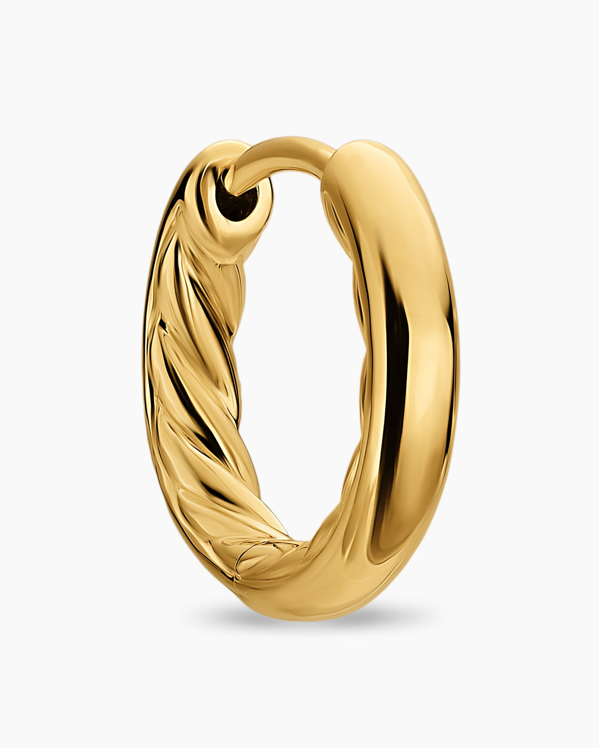 David Yurman DY Mercer® Huggie Hoop Earrings in 18K Yellow Gold, 12mm David Yurman Women’s