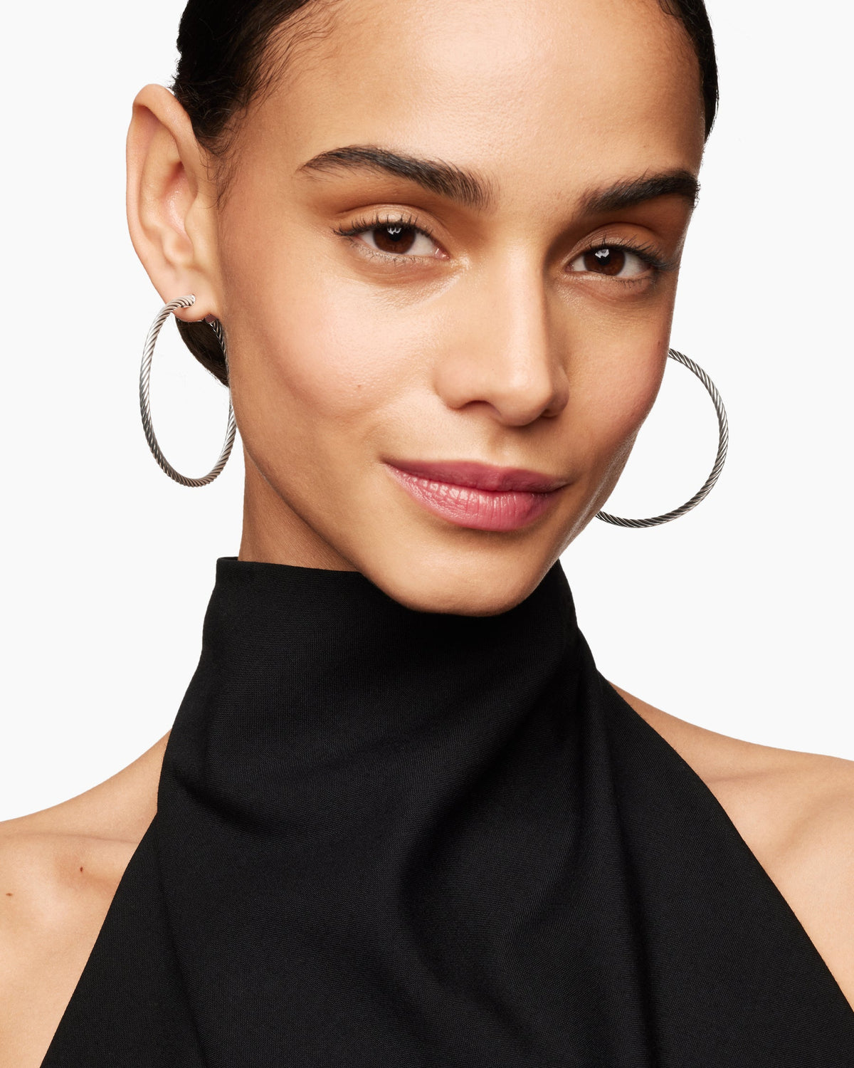 David Yurman Cable Hoop Earrings in Sterling Silver, 2in David Yurman Women’s