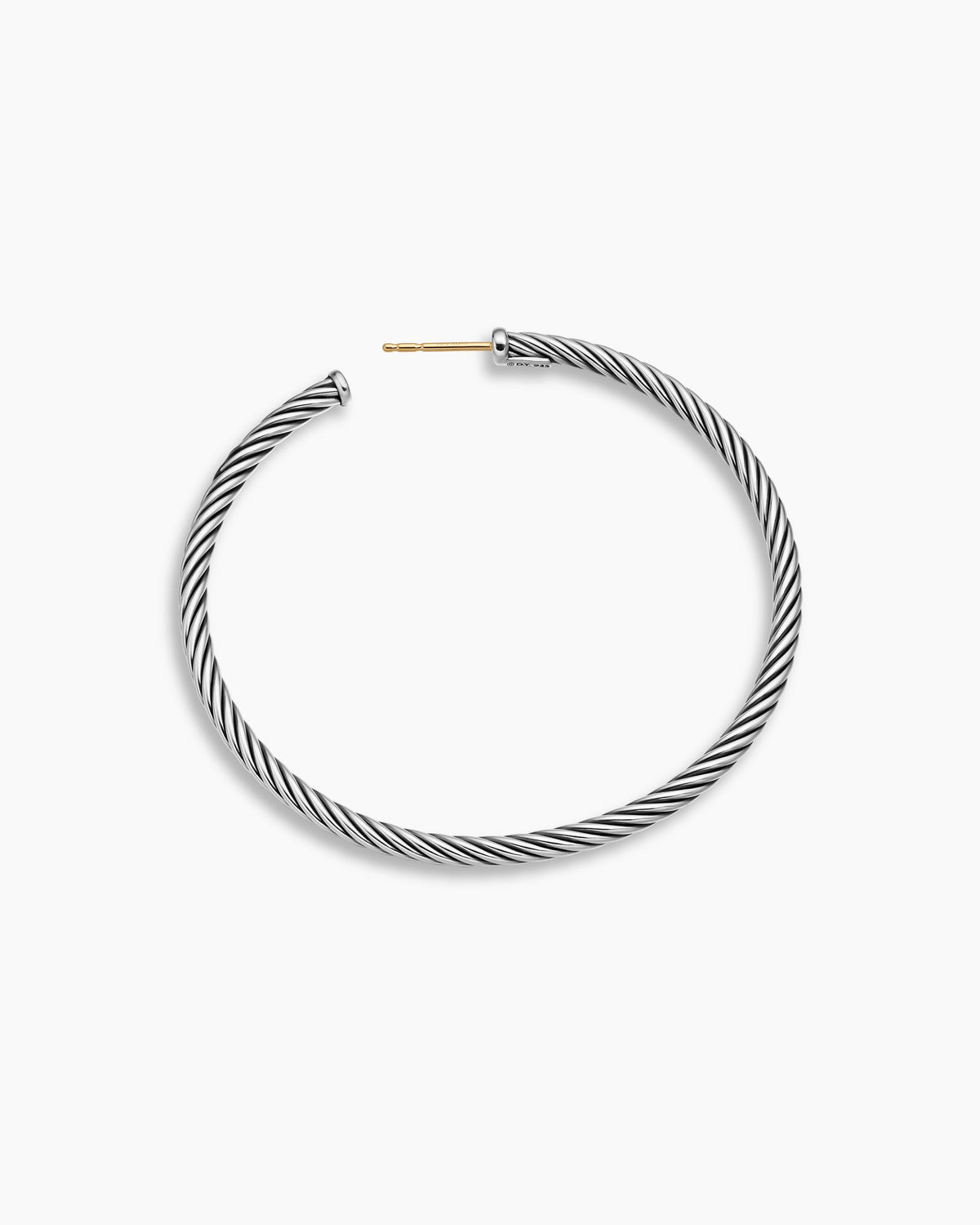 David Yurman Cable Hoop Earrings in Sterling Silver, 2in David Yurman Women’s