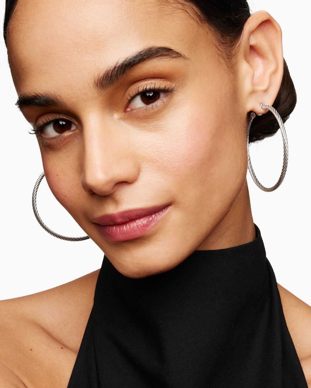 David Yurman Cable Hoop Earrings in Sterling Silver, 2in David Yurman Women’s
