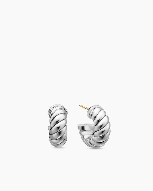 David Yurman Sculpted Cable Shrimp Earrings in Sterling Silver, 20.5mm David Yurman Women’s