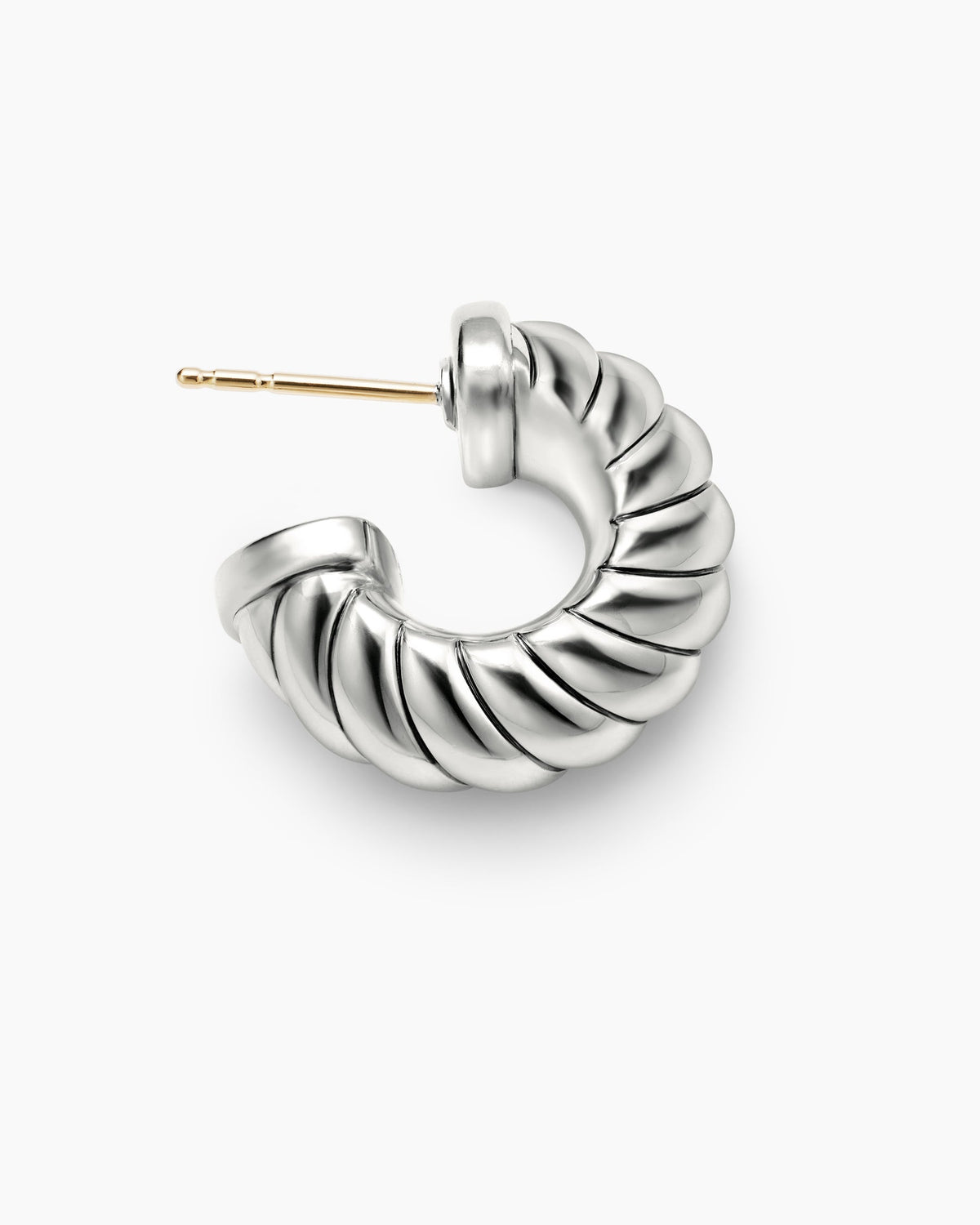 David Yurman Sculpted Cable Shrimp Earrings in Sterling Silver, 20.5mm David Yurman Women’s