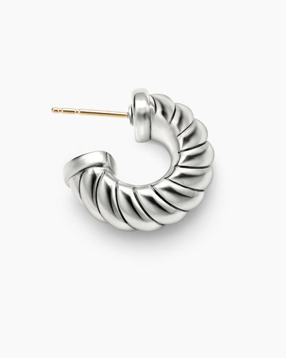 David Yurman Sculpted Cable Shrimp Earrings in Sterling Silver, 20.5mm David Yurman Women’s