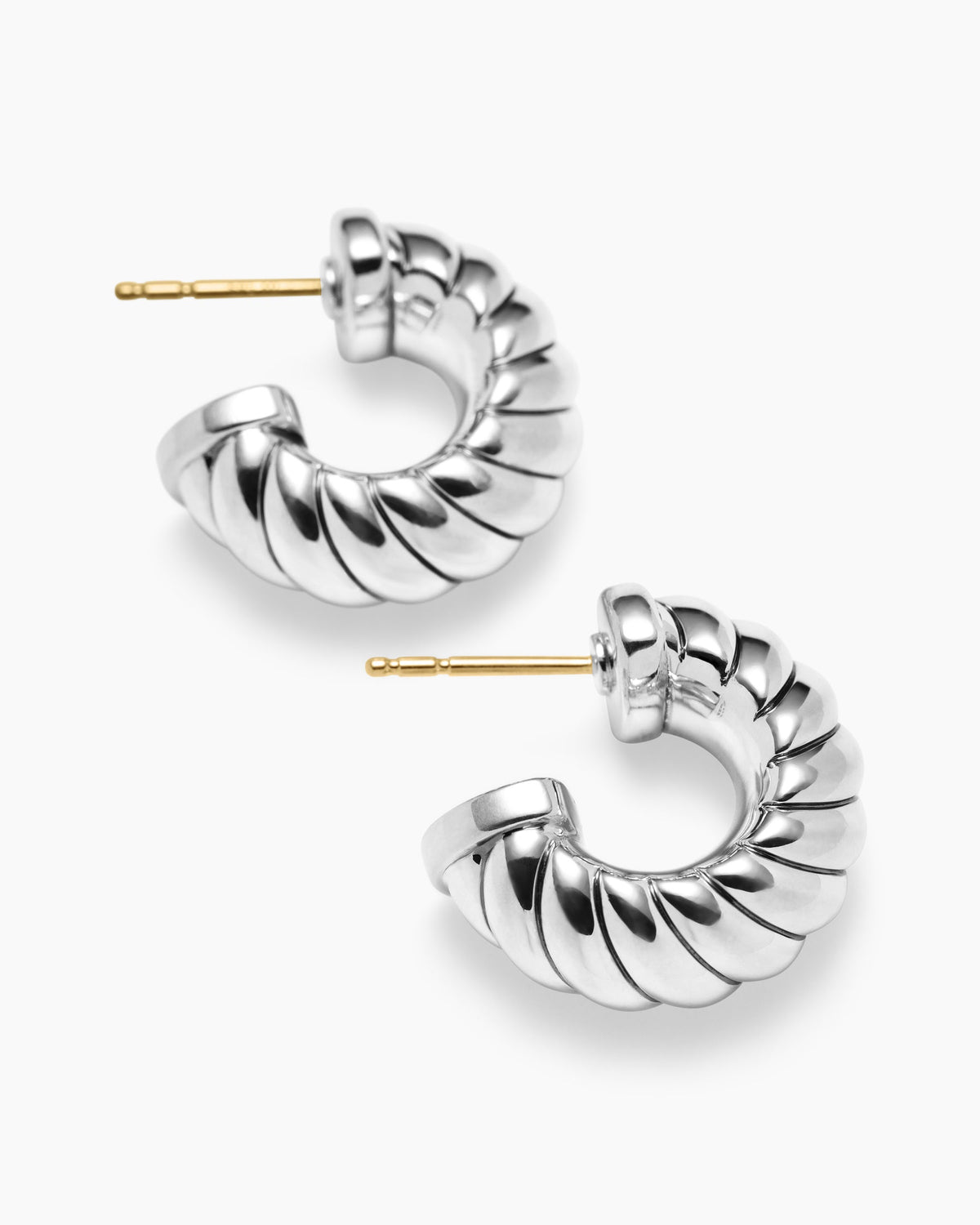 David Yurman Sculpted Cable Shrimp Earrings in Sterling Silver, 20.5mm David Yurman Women’s