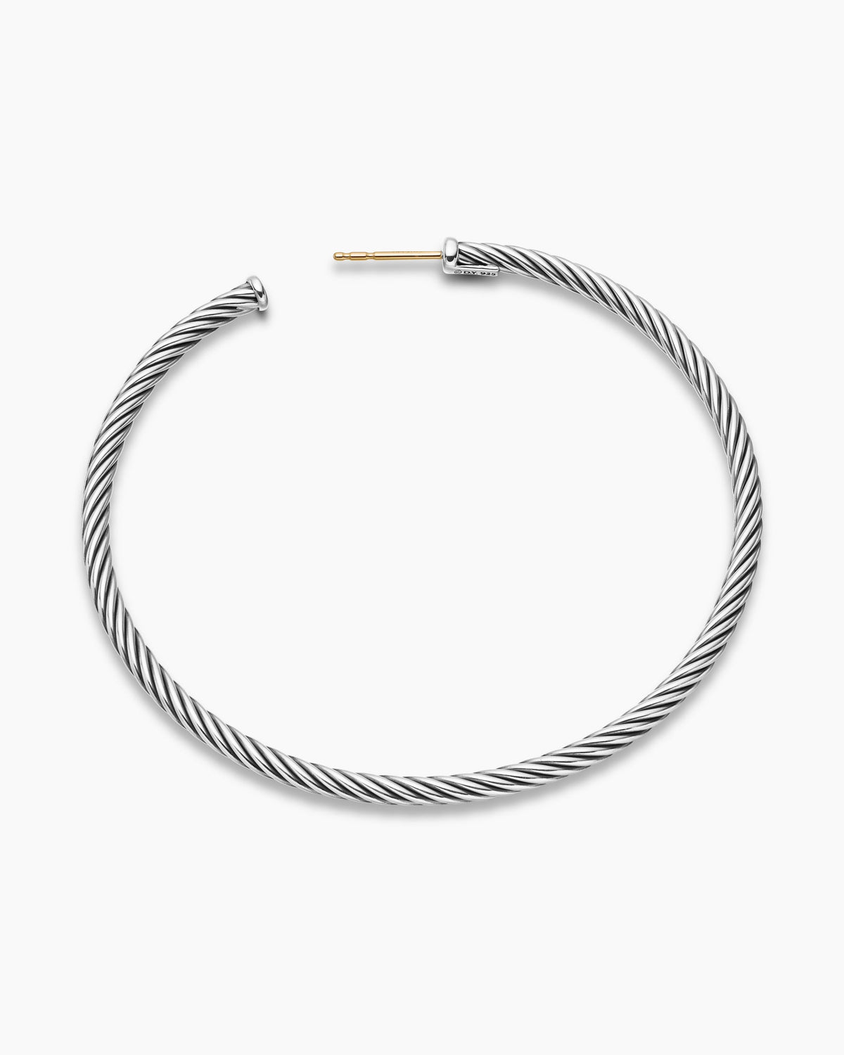 David Yurman Cable Hoop Earrings in Sterling Silver, 2.5in David Yurman Women’s