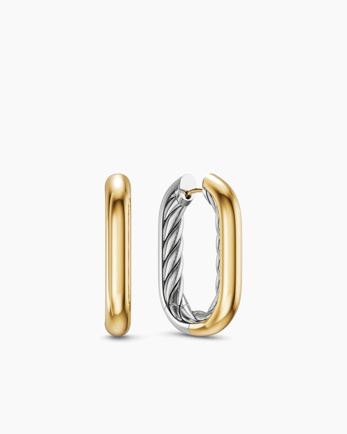 David Yurman DY Madison® Smooth Hoop Earrings in Sterling Silver with 14K Yellow Gold, 29.5mm David Yurman Women’s