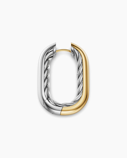 David Yurman DY Madison® Smooth Hoop Earrings in Sterling Silver with 14K Yellow Gold, 29.5mm David Yurman Women’s