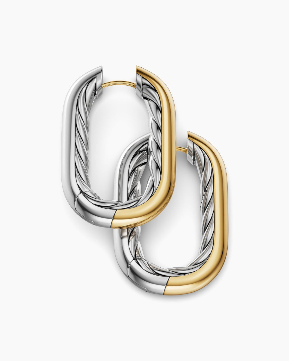 David Yurman DY Madison® Smooth Hoop Earrings in Sterling Silver with 14K Yellow Gold, 29.5mm David Yurman Women’s