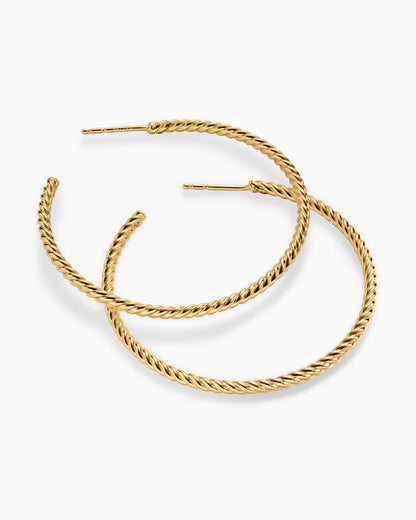 David Yurman Cablespira® Hoop Earrings in 18K Yellow Gold, 42.3mm David Yurman Women’s