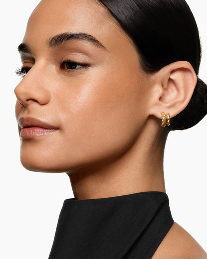 David Yurman DY Mercer Double Hoop Huggie Earrings David Yurman Women’s