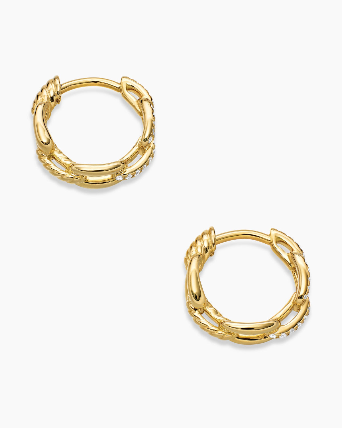 David Yurman Stax Chain Link Huggie Hoop Earrings David Yurman Women’s