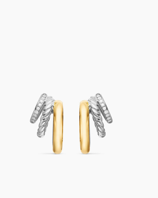 David Yurman DY Mercer Three Row Hoop Earrings David Yurman Women’s