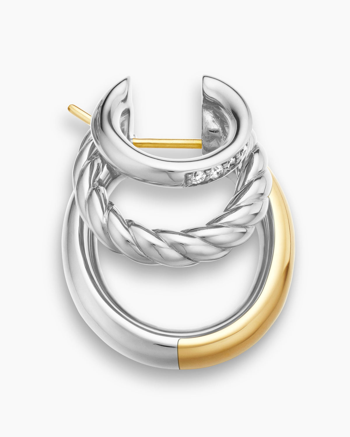David Yurman DY Mercer Three Row Hoop Earrings David Yurman Women’s