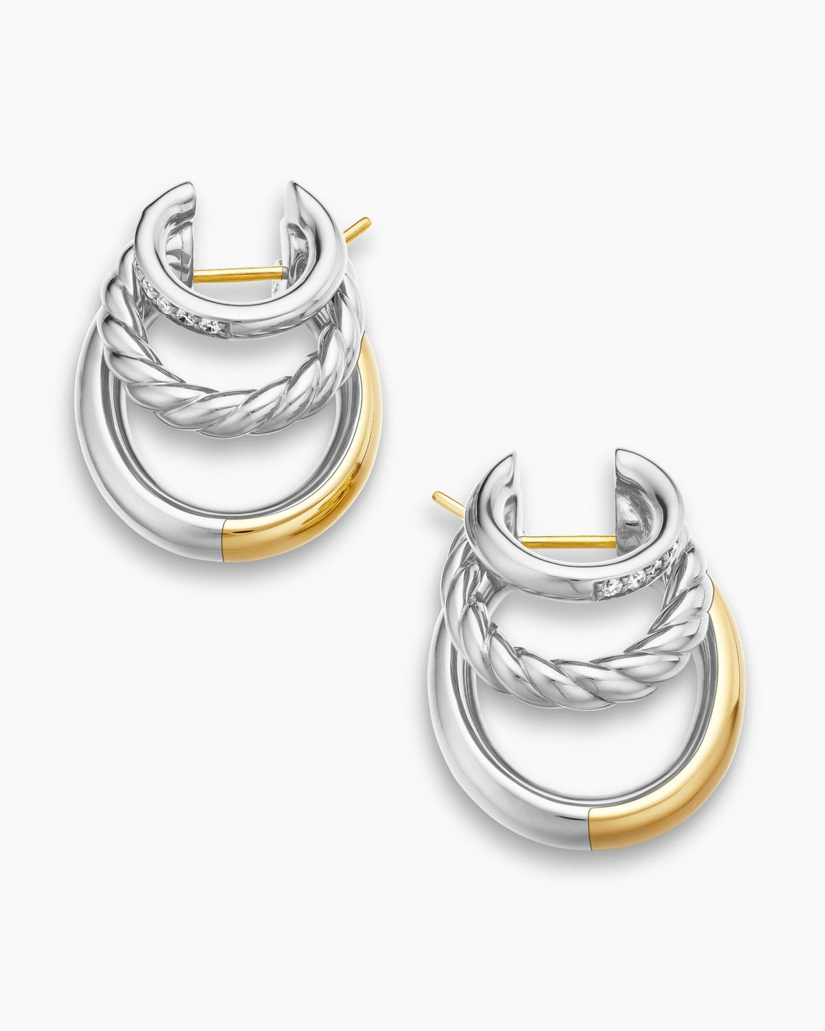 David Yurman DY Mercer Three Row Hoop Earrings David Yurman Women’s