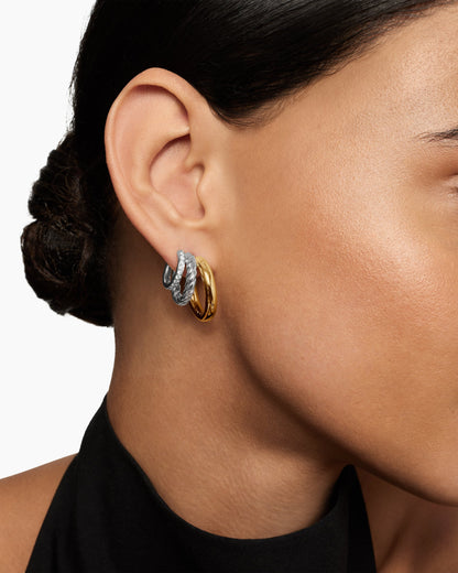 David Yurman DY Mercer Three Row Hoop Earrings David Yurman Women’s