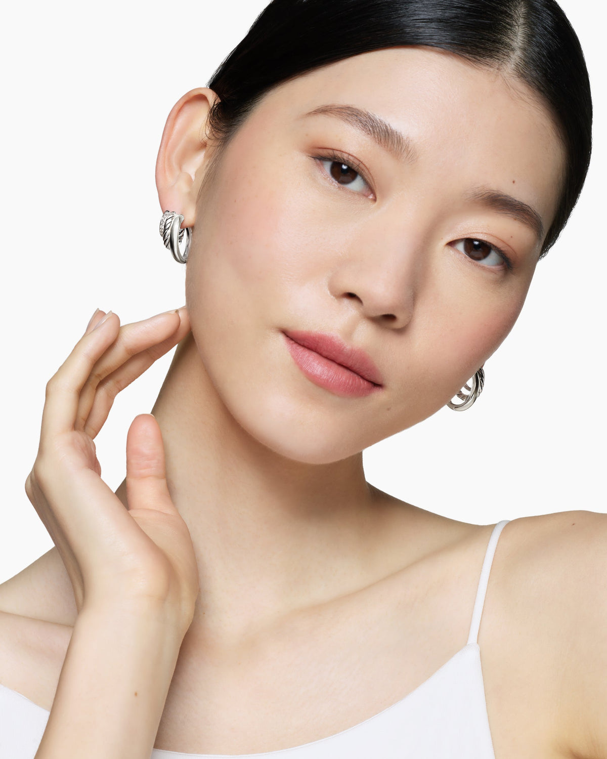 David Yurman DY Mercer Three Row Hoop Earrings David Yurman Women’s