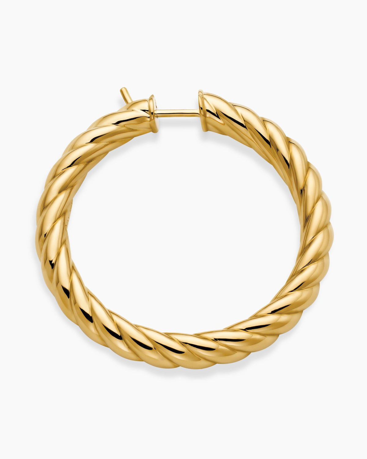David Yurman Sculpted Cable Hoop Earrings in 18K Yellow Gold, 38mm David Yurman Women’s
