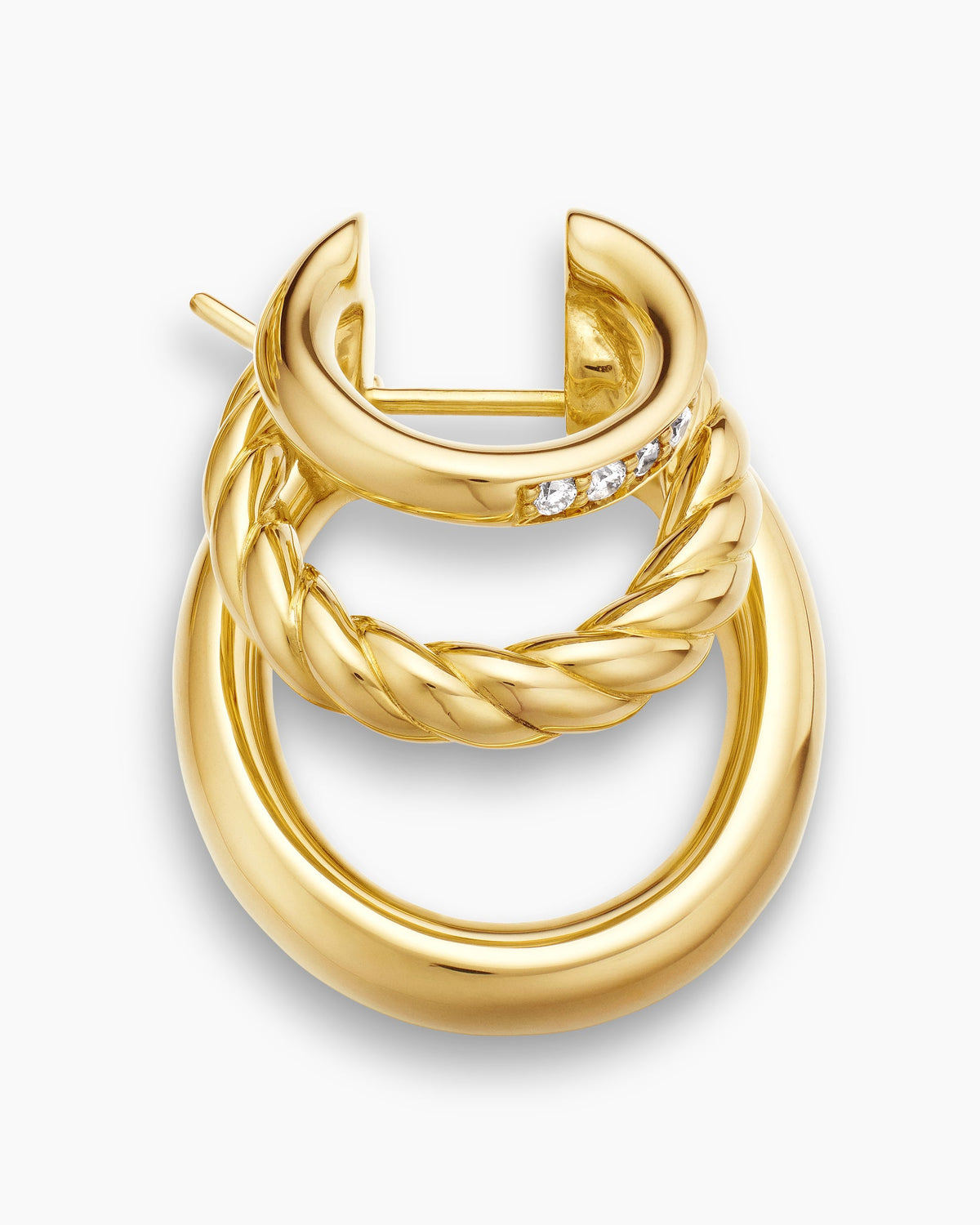 David Yurman DY Mercer Three Row Hoop Earrings David Yurman Women’s