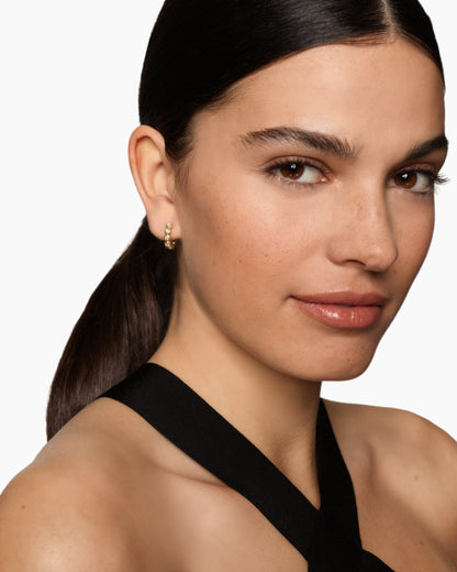 David Yurman Bezel Set Hoop Earrings in 18K Yellow Gold with Diamonds, 13.4mm David Yurman Women’s