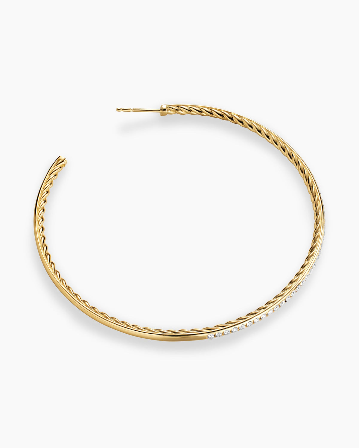 David Yurman Pavé Hoop Earrings in 18K Yellow Gold with Diamonds, 63.5mm David Yurman Women’s