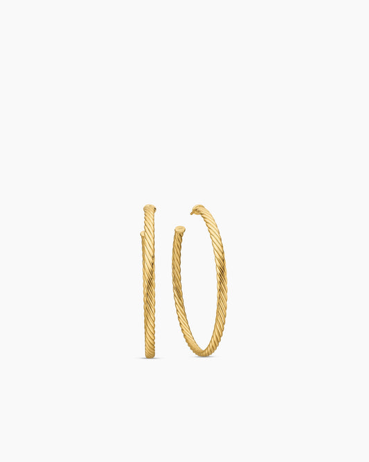David Yurman Cablespira® Hoop Earrings in 18K Yellow Gold, 2in David Yurman Women’s