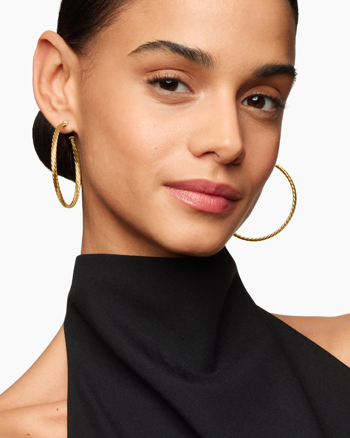 David Yurman Cablespira® Hoop Earrings in 18K Yellow Gold, 2in David Yurman Women’s