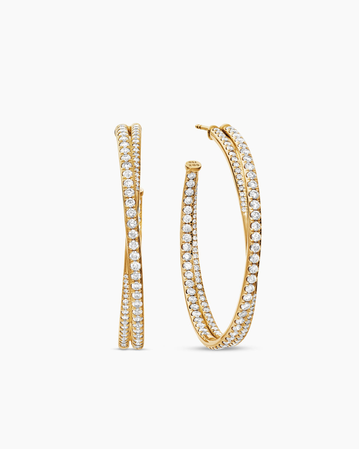 David Yurman Pavé Crossover Hoop Earrings David Yurman Women’s
