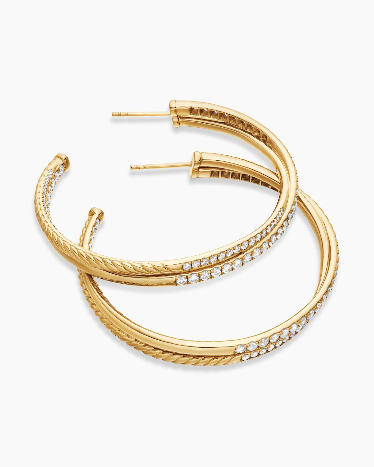 David Yurman Pavé Crossover Hoop Earrings David Yurman Women’s