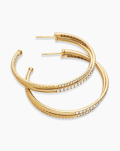 David Yurman Pavé Crossover Hoop Earrings David Yurman Women’s