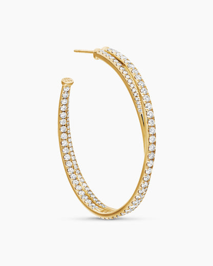 David Yurman Pavé Crossover Hoop Earrings David Yurman Women’s
