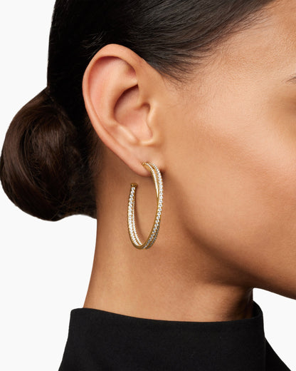 David Yurman Pavé Crossover Hoop Earrings David Yurman Women’s